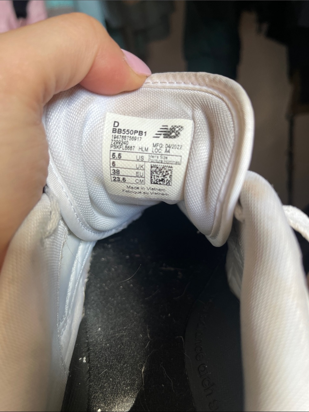 New Balance White and Light Gray 550 Sneakers - Picture 3 of 5